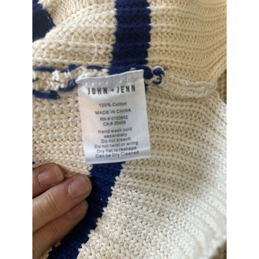 Evereve John + Jenn Women’s Livy Colorblock Cardigan Blue Chunky Knit Academia L - Picture 6 of 12